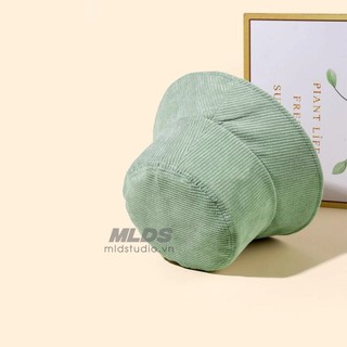 Nón bucket nhung gân trơn vành cụp, mũ bucket nhung gân Melodi