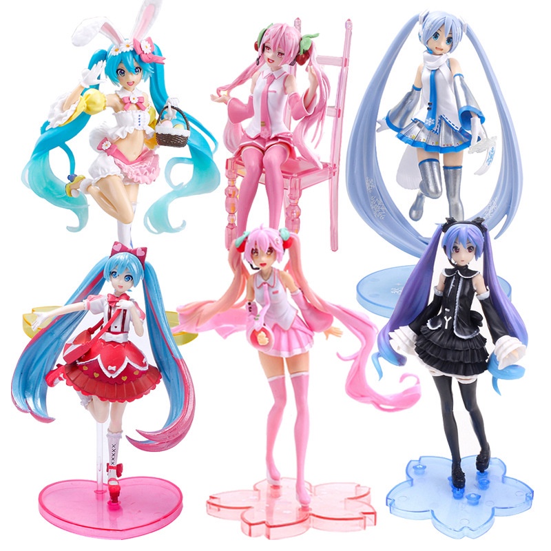 Mô Hình Búp Bê Hatsune Miku Sakura Bằng PVC 14-23cm 8 Kiểu Dáng Tùy Chọn