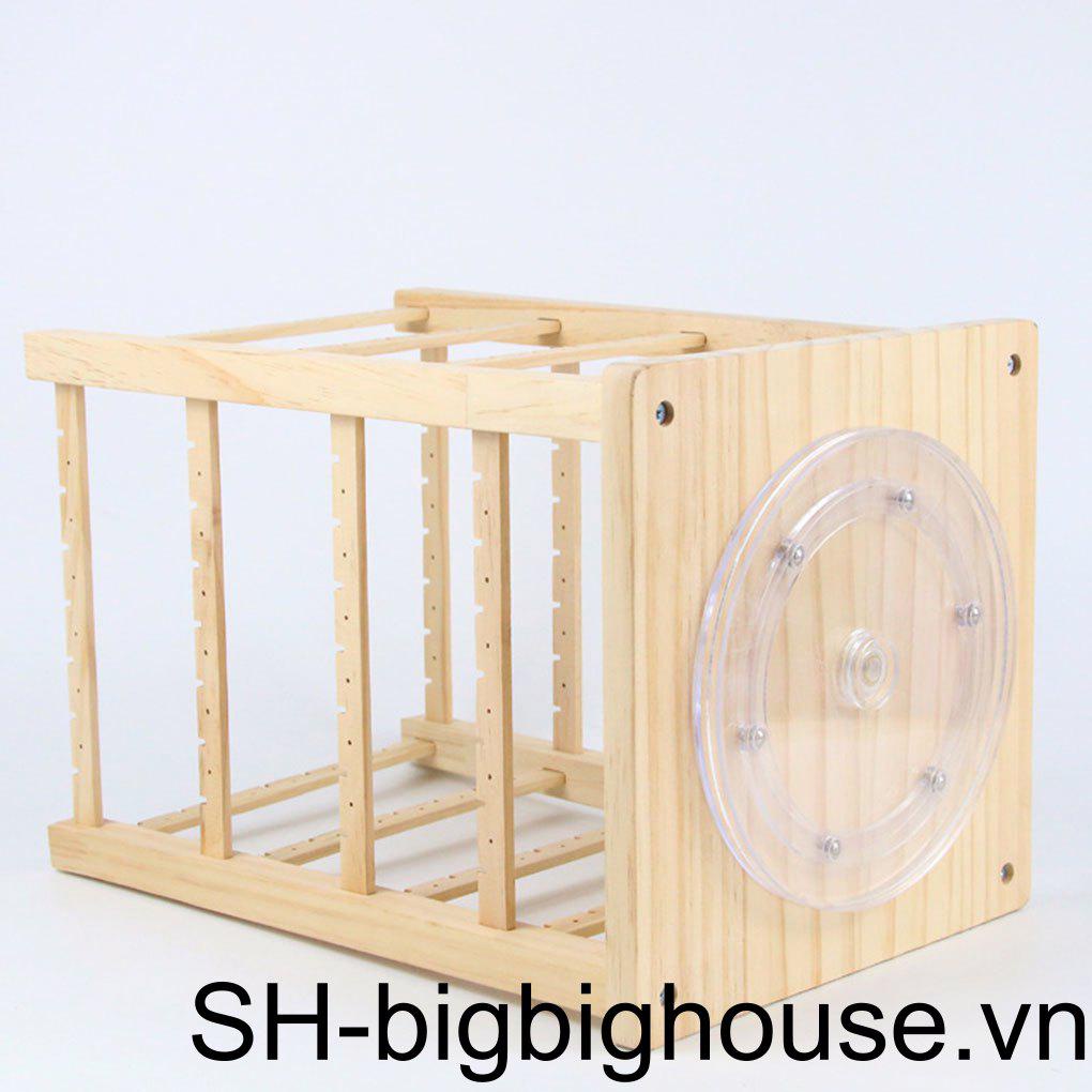 Giá Đỡ Bông Tai / Vòng Tay Bằng Gỗ Dạng Xoay Tiện Dụng Cho Gia Đình