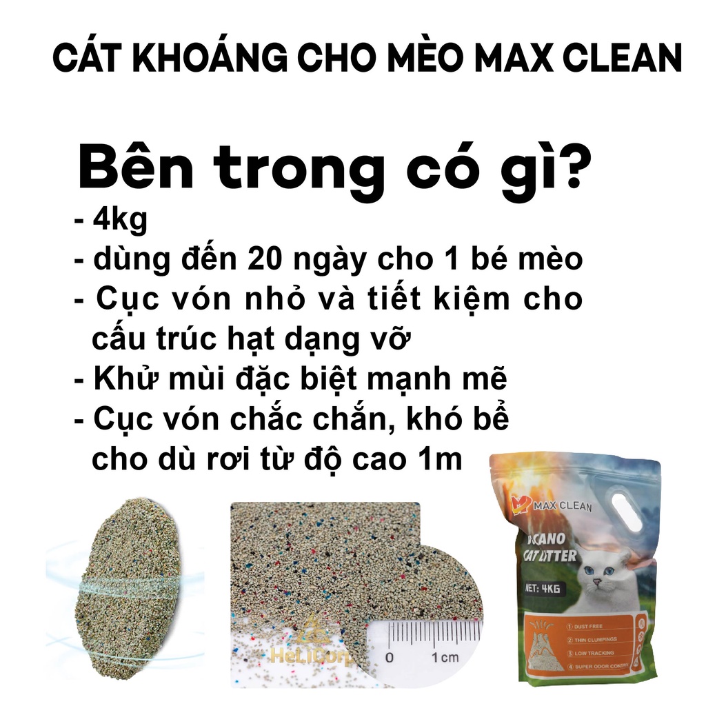 [1 TẢI 4 BỊCH 16KG] Cát Khoáng Cho Mèo, Cát Vệ Sinh Cao Cấp Chuyên Dùng Cho Máy Vệ Sinh, Máy Dọn Phân Mèo