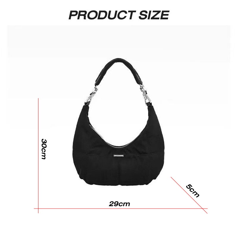 Mischa Túi Đeo Vai Vải Nhung Màu Trơn Hình Trăng Khuyết Phong Cách retro Thời Trang