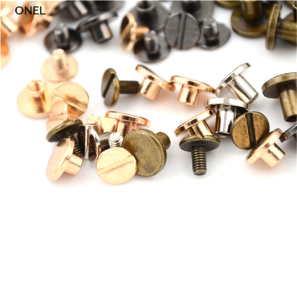 Set 10 Đinh Tán Đầu Dẹt Bằng Đồng Thau Chuyên Dụng Làm Thắt Lưng / Ví /