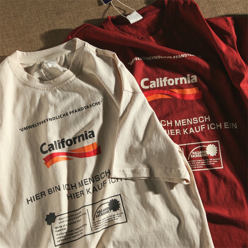 COZOK Áo Thun Dáng Rộng In Chữ Kiểu vintage Cá Tính Cho Các Cặp Đô