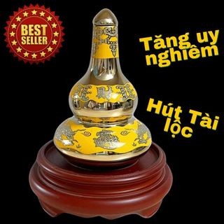 Đồ thờ - nậm rượu thờ ban thần tài, thờ phật, thờ gia tiên gốm kim sa 3d cao cấp họa tiết rồng vàng ánh kim