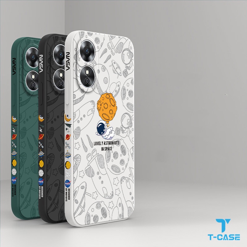 Ốp Điện Thoại Cho OPPO Reno 8T 5G Reno 8 4G Reno 8 5G Reno 7 4G Reno7 5G Reno 8Pro 5G Reno 7Pro 5G Reno 6 5G Reno 6Z 5G Reno 5 Reno 4 A94 A93 A91 Reno 2F Soft Astronaut Case 2A-TRK