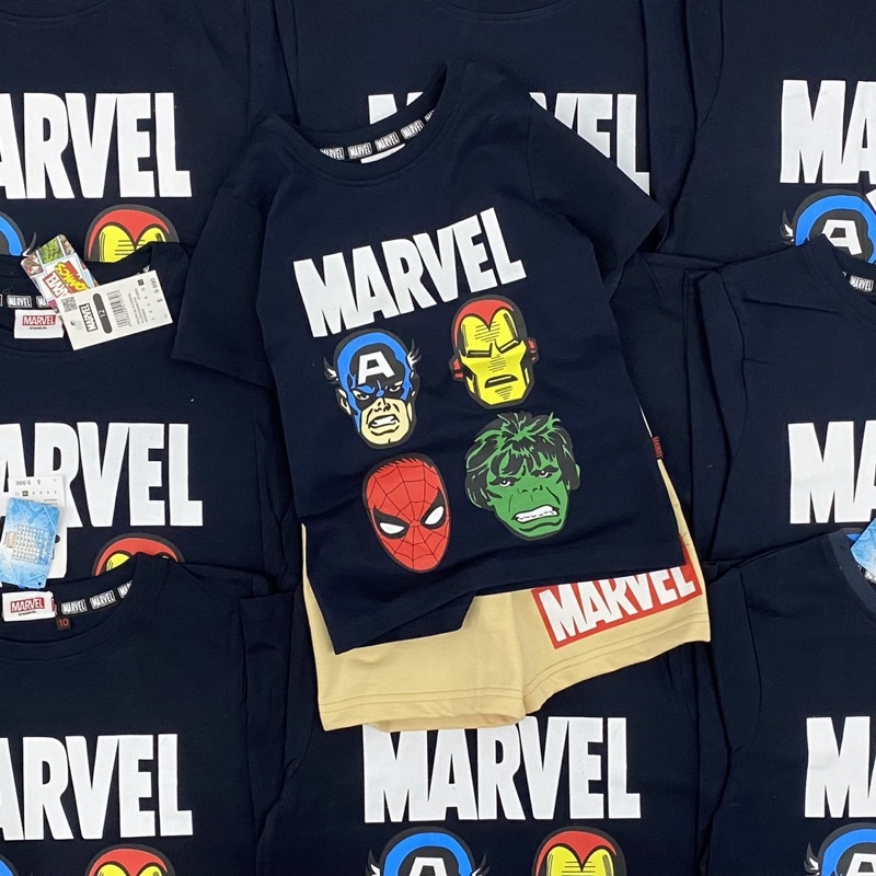 Set bộ Mar.vel bộ tứ tím than dư xịn cho bé trai size từ 14-40 câ