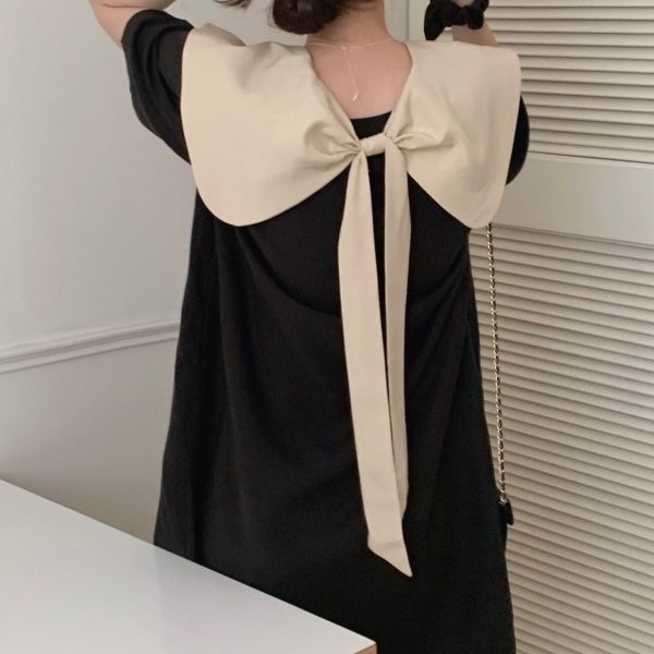 Đầm Cổ Búp Bê Dáng Ôm Đính Nơ Xinh Xắn Thời Trang Mùa Hè