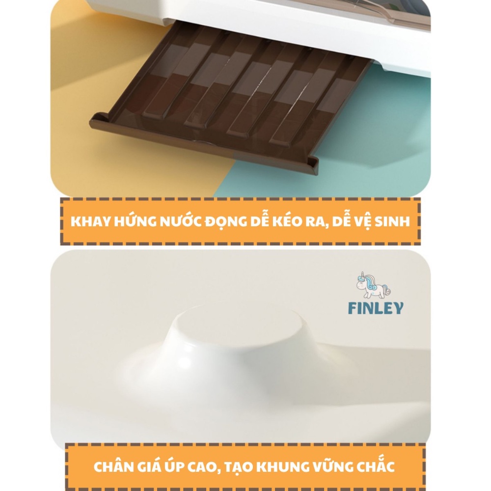 Giá Khay Úp Đựng Bình Sữa Finley Smart FL-0030 Có Nắp Đậy Cho Bé