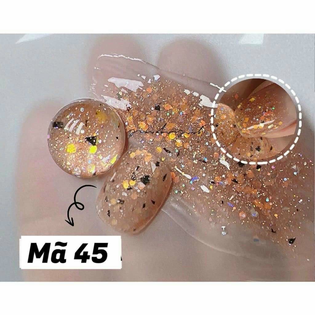 Sơn gel nhũ khổng tước màu trắng ngà, vàng, tím trang trí móng, phụ kiện nail