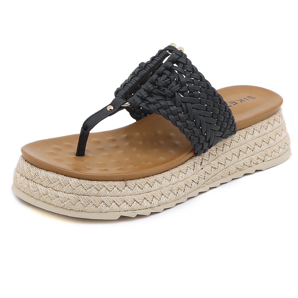 Giày Sandal Đế Dày Chống Trượt Phong Cách Roman Size 41-42 Cho Nữ