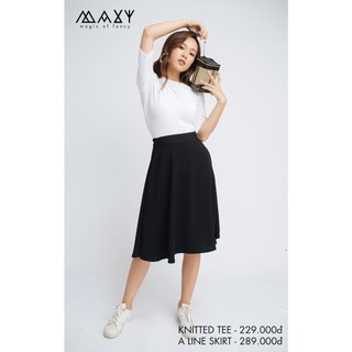 Áo thun nữ ôm dáng Knitted Basic Tee White Maxy Workshop