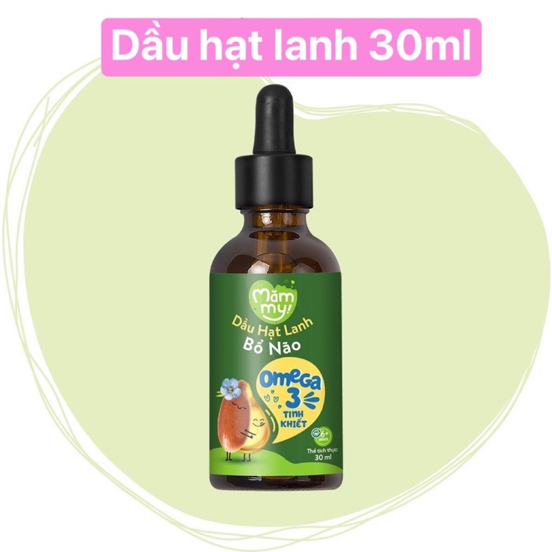 (date2025) Set 3 chai dầu ăn dặm Mămmy cho bé từ 6 tháng Mămmy mini 30ml .Dầu Oliu, Cá hồi và Hạt lanh