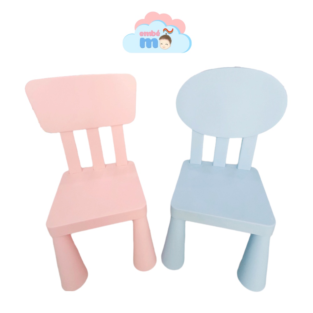 Ghế Nhựa Cao Cấp Màu Xanh Hồng Pastel Cho Bé - Embé Mỡ