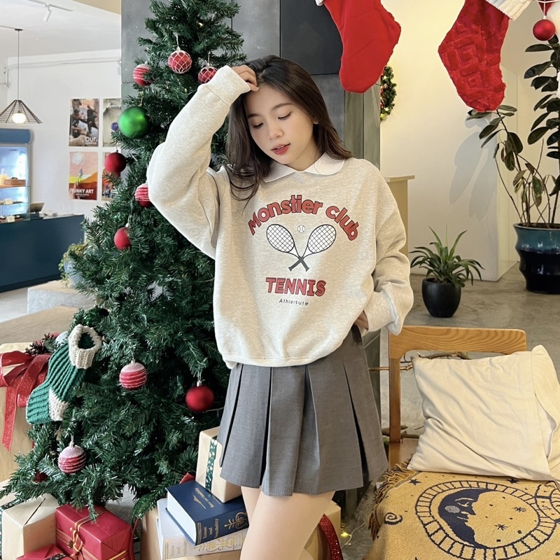 Áo Sweater Cổ Polo Style Preppy - Monstier Preppy Oldschool Sweatshirt 🤞🏻🧺🛀🏻