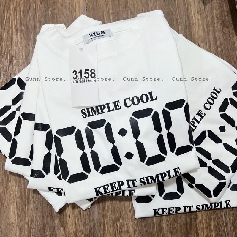 Áo phông 3158 00:00 Chất Cotton Khô  QUẢNG CHÂU Nam Nữ Unisex, Áo thun 3158 tay lỡ Oversize fom rộng Basic