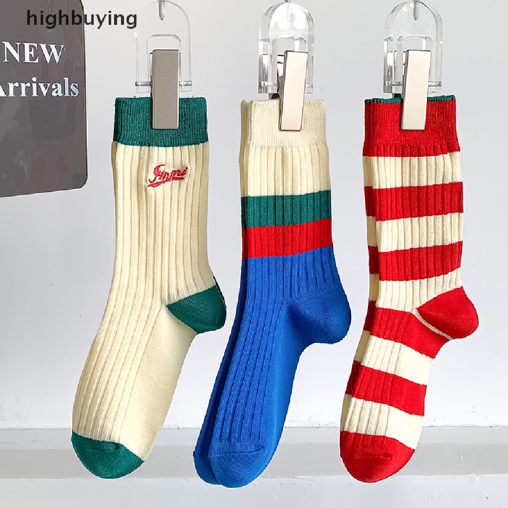 Vớ Cotton Dài Thoáng Khí Thêu Họa Tiết Dễ Thương Phong Cách Hàn Quốc Cho Nữ