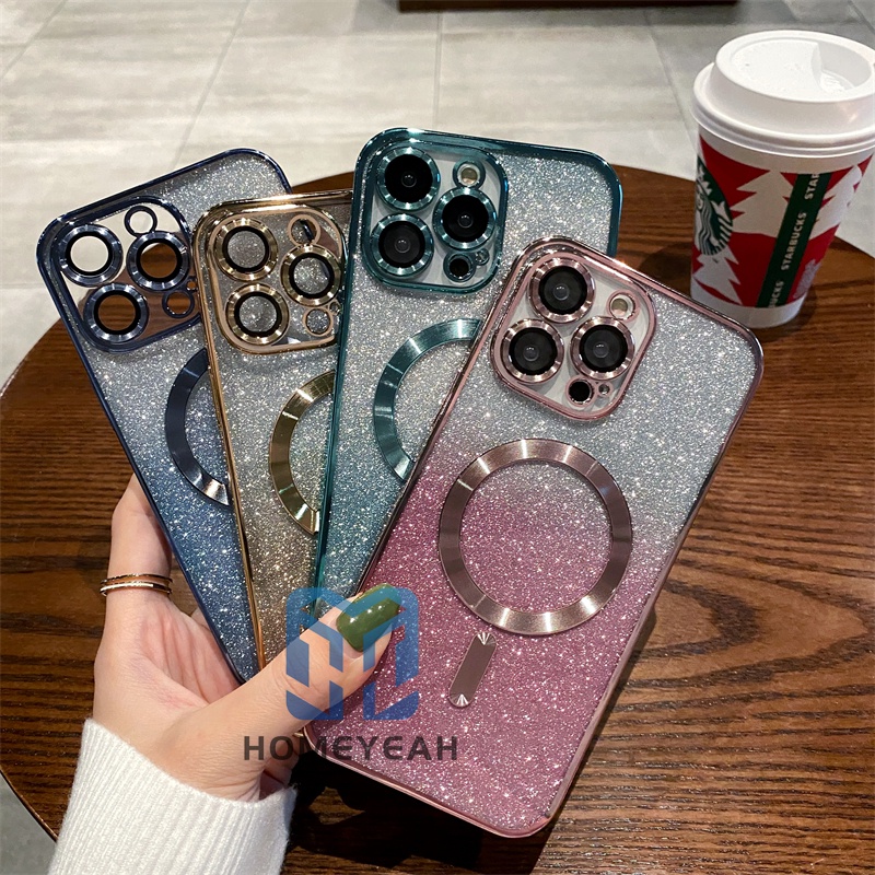 Ốp Điện Thoại Mềm Trong Suốt Chống Sốc Có Ngăn Đựng Thẻ Và Kim Tuyến Cho iPhone 11 12 13 14 Pro Max 14 Plus