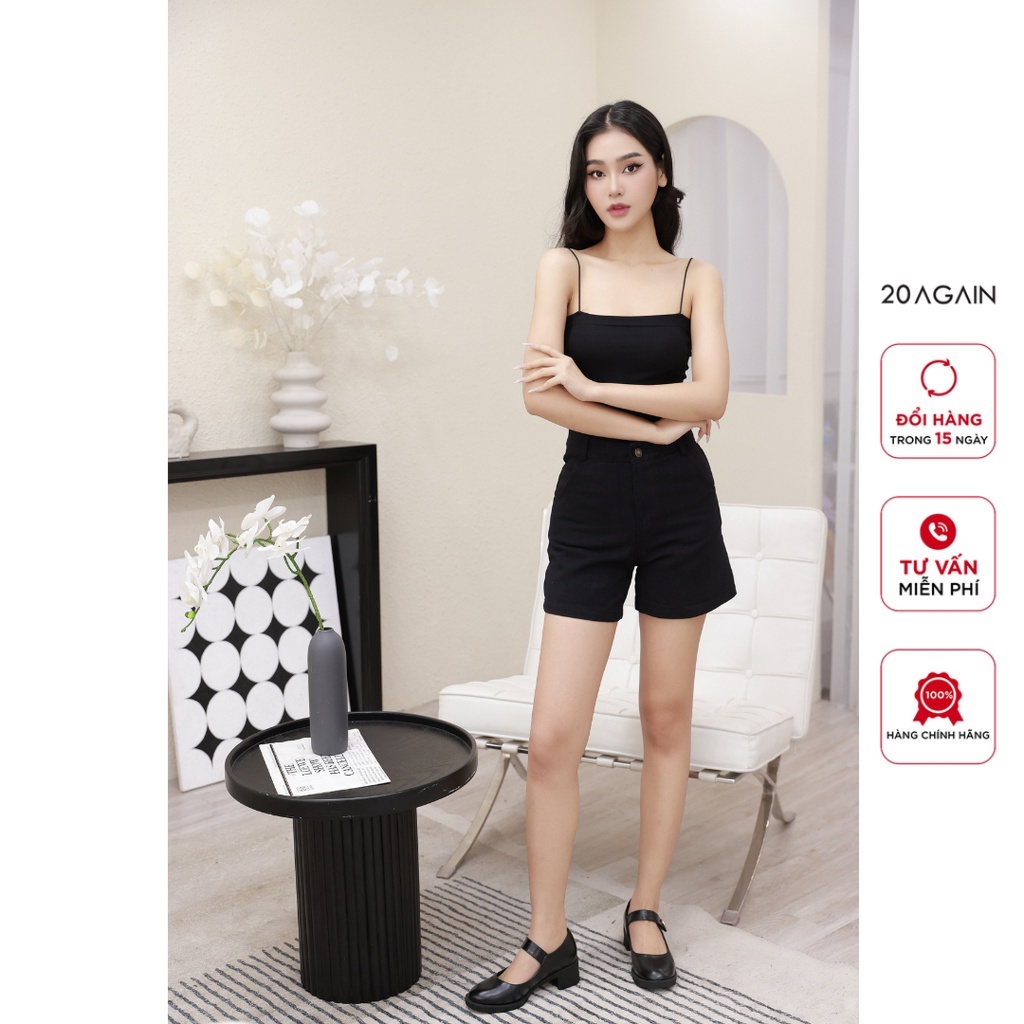 Quần short jeans form A 20AGAIN, thiết kế trẻ trung, basic SJW2019