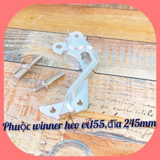 pát cnc phuộc winner gắn heo ex155, đĩa 245mm_kèm chốt inox