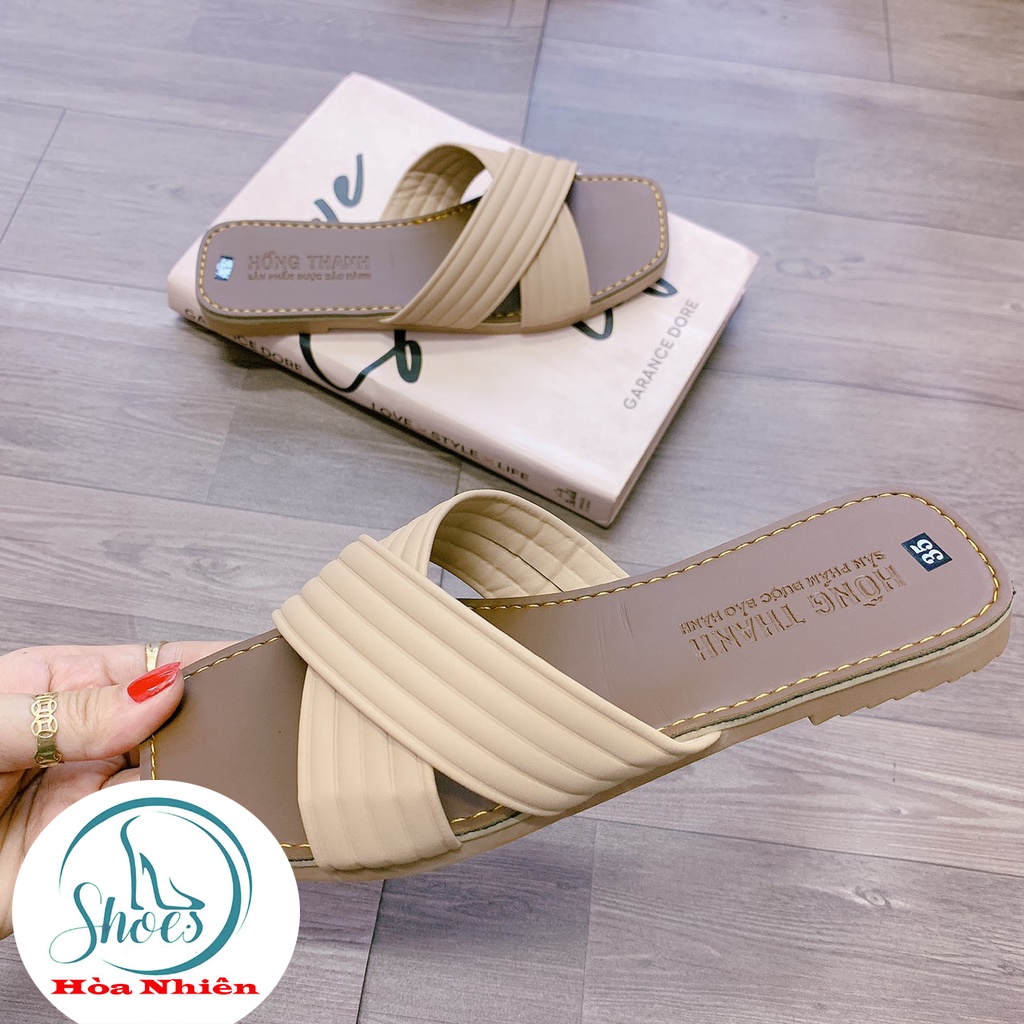 DÉP DA NỮ ĐẾ BẰNG QUAI CHÉO CÁCH ĐIỆU