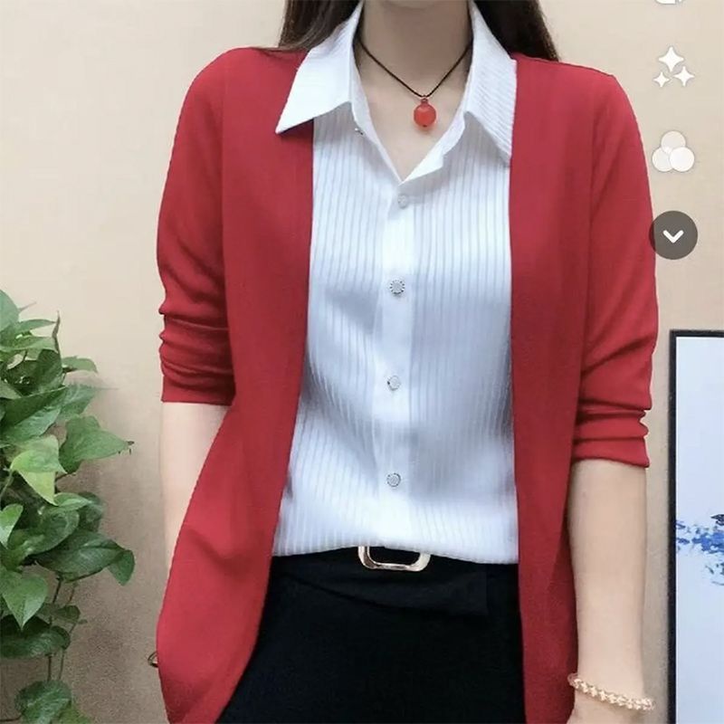 Áo Sơ Mi Dáng Dài Lắc Âm Thanh Jiang Qun Cho Nữ & Phụ Nữ#Áo Sơ Mi Giả Hai Lớp Phong Cách Hàn Quốc Thời Trang Mùa Thu Hàng Mới 2022 Cao Cấp Size 39; s