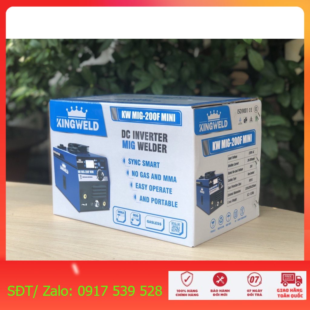 Máy hàn Mig 2 Chức Năng Kingweld KW MIG 200F MINI. Hàng Mới 100%