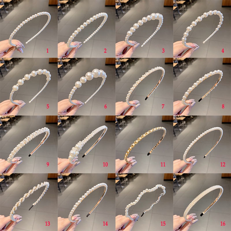 Băng Đô Đính Ngọc Trai Chống Trượt Thời Trang Pháp 2023