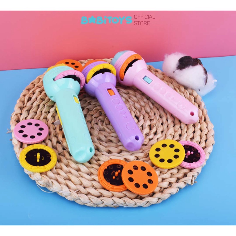 Đèn pin chiếu hình full 80 hình  động vật, giao thông, trái cây, đèn pin chiếu bóng nhiều chủ đề cho bé có hộp