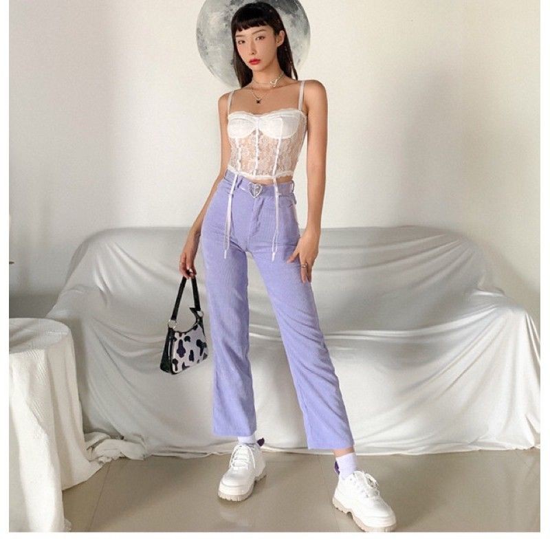 Áo hai dây croptop ren White Lace Top quyến rũ - Có ảnh thật