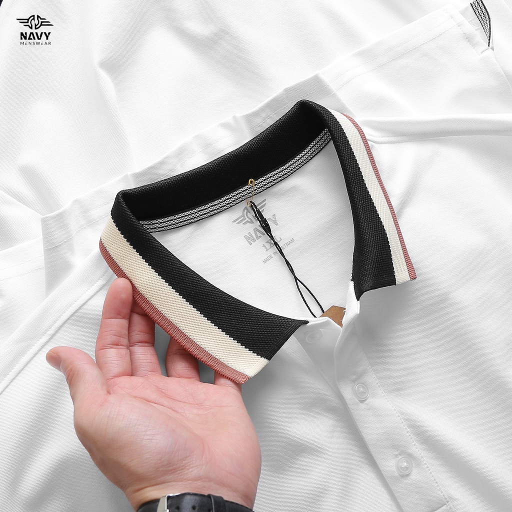 BIGSIZE NAM 80-140KG ÁO POLO IN CHỮ V TRẮNG 2BIG NAVY STAR