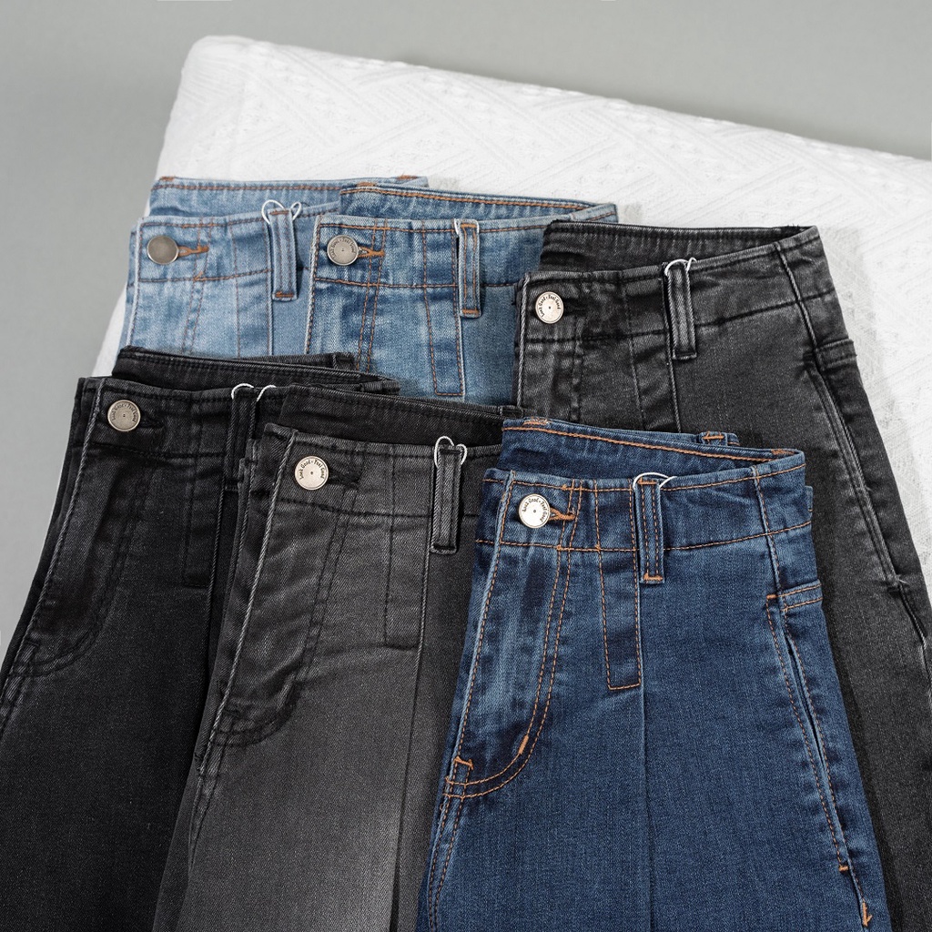 Quần bò nữ YODY jean baggy cạp cao ống lửng chất bò co giãn tốt QJN3076 | BigBuy360 - bigbuy360.vn