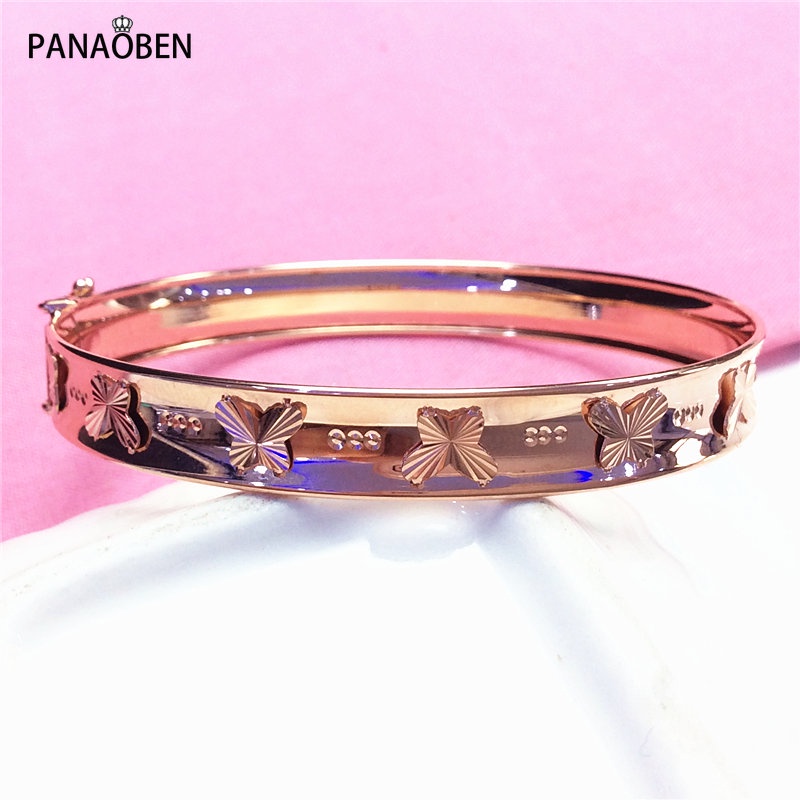 ♥ Dây Cáp Chính Hãng Chất Lượng ♥ Vòng Tay Mạ Vàng Hồng 14K Hình Bướm Đính Đá Sang Trọng Cho Nữ 585