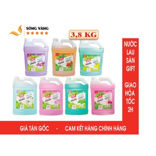 Nước Lau Sàn Gift Đậm Đặc Can 3.8kg Sạch Bóng Bảo Vệ Sàn Nhà ( Hàng Chính Hãng)