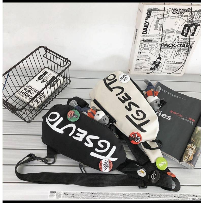 Túi Đeo Chéo Ngực Thể Thao Bằng Vải Bạt Thời Trang Nam Nữ