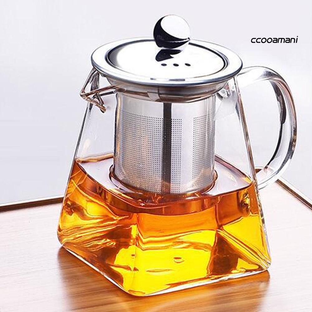 Ấm Trà Bằng Thép Không Gỉ Thủy Tinh Chịu Nhiệt 350 / 550 / 750 / 950ml