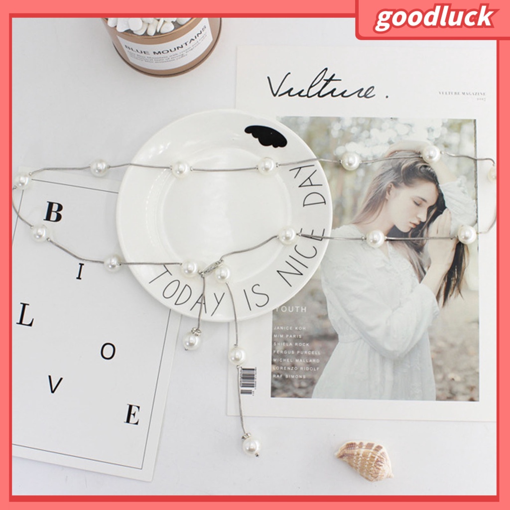 |Đồ Chơi GODK GODK Độc Đáo| Thắt Lưng Dây Xích Dài Mỏng Đính Ngọc Trai Acrylic Thanh Lịch Có Thể Điều Chỉnh Cho Nữ