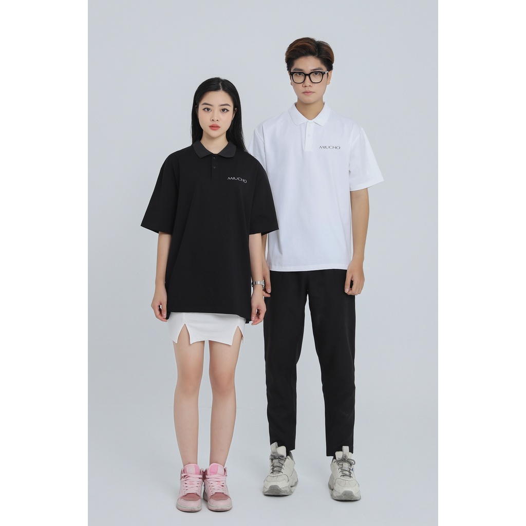 Áo polo nữ form rộng có cổ đẹp chất cotton form unisex PL041 Miucho in name | BigBuy360 - bigbuy360.vn