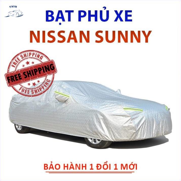 Bạt che phủ xe ô tô 5 chỗ Nissan Sunny, Bạt trùm xe hơi 5 chỗ cao cấp chất liệu vải PEVA chống nắng 
