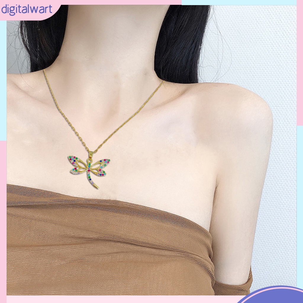 Vòng cổ Mạ Điện Mặt Hình Bướm Đính Đá Zircon Sang Trọng Thời Trang Cho Nữ