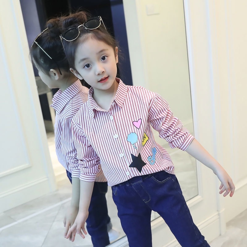 Áo Sơ Mi Tay Dài Phong Cách Thời Trang Xuân Thu Mới Dành Cho Bé Gái 3-5 - 8-10 - 12-13 Tuổi