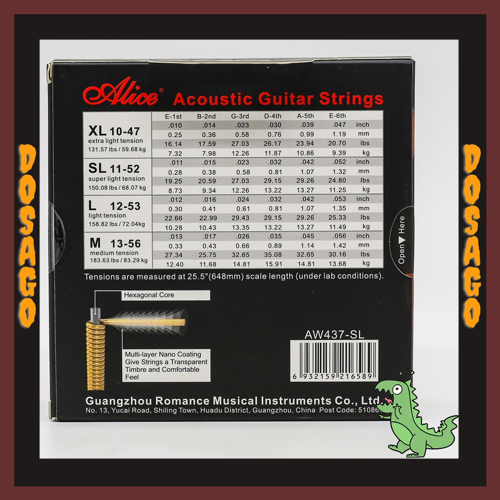 CHÍNH HÃNG - Dây đàn Alice AW437 Acoustic