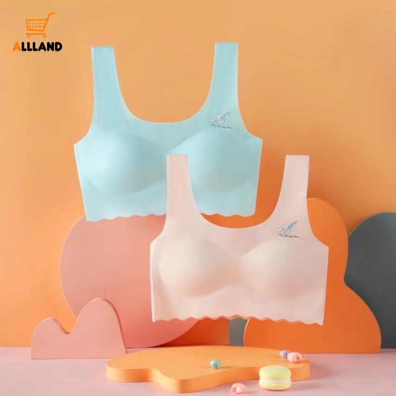 Áo Ngực Thể Thao Bằng Lụa Lạnh Siêu Mỏng Không Gọng Thép Không Đường May Màu Sắc Kẹo Ngọt