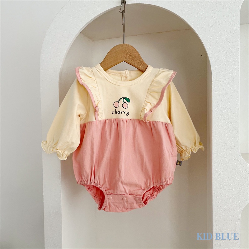 Áo Thun Tay Dài Cổ Tròn In Hình Quả Cherry Dễ Thương Dành Cho Bé Gái