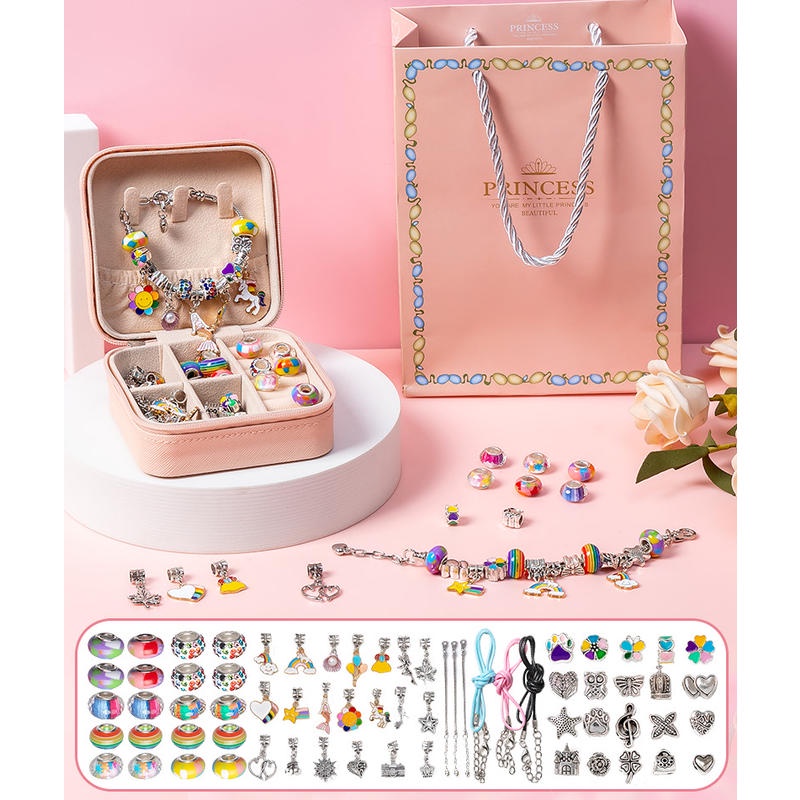 Bộ Hạt Pha Lê Làm Vòng Tay Thủ Công DIY Cho Bé