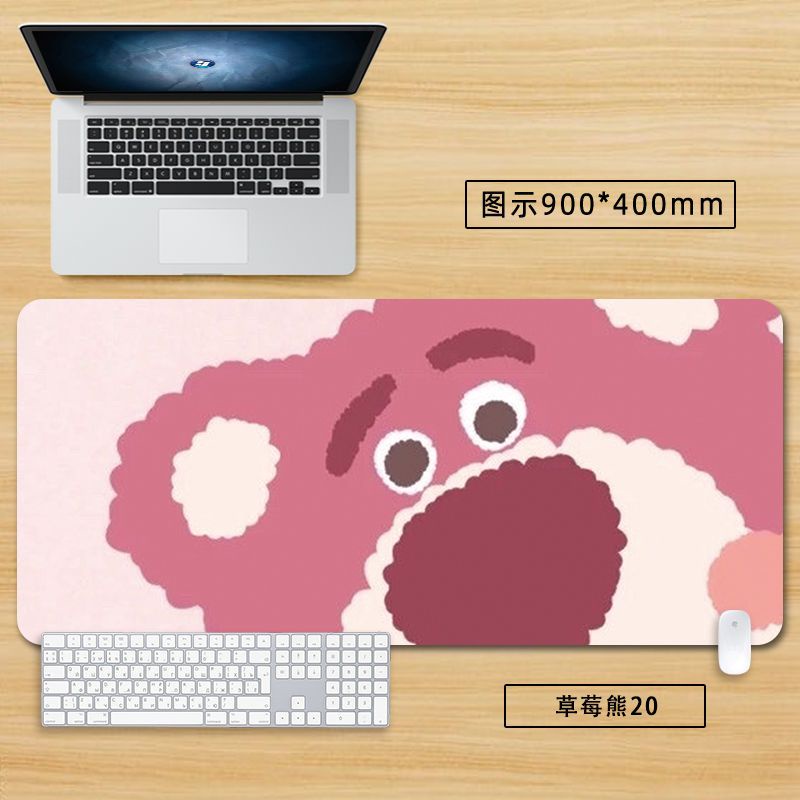 Tấm Lót Chuột Và Bàn Phím Máy Tính Cỡ Lớn In Hoạt Hình Gấu Dâu Tây Dễ Thương Cho Nữ