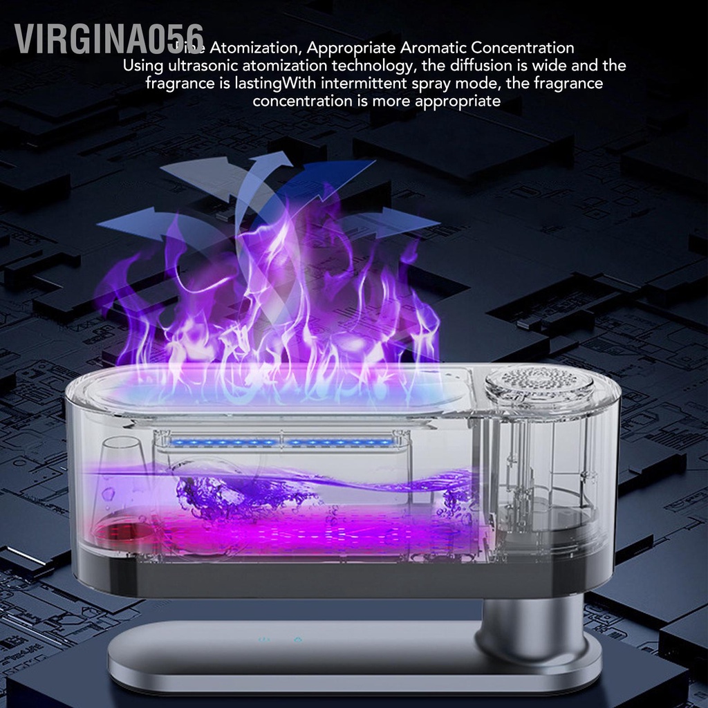 Virgina056 Máy khuếch tán hương thơm ngọn lửa tạo độ ẩm lò sưởi đầy màu sắc Thao tác cảm ứng Sử dụng nguồn USB phun sương siêu âm