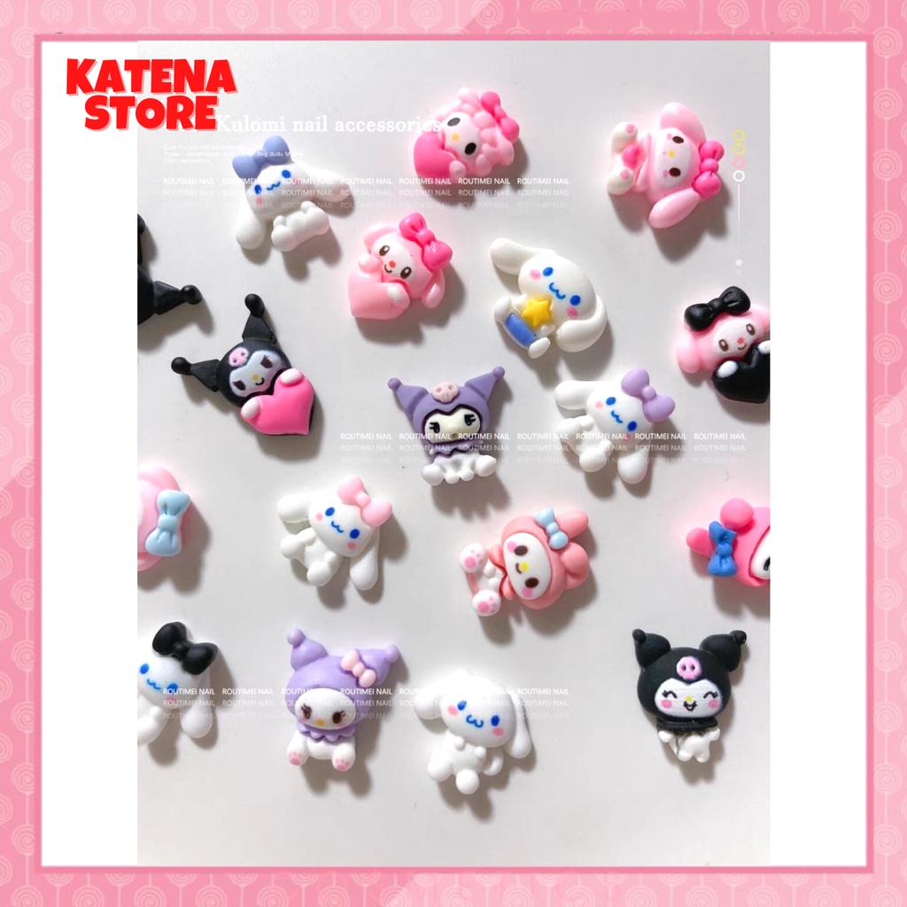 LẺ 1 cái Phụ Kiện Charm Trang Trí Móng Hình Thỏ, Gấu Dâu Lotso, Kuromi, Gấu Nâu Đáng Yêu, Xinh Xắn DIY