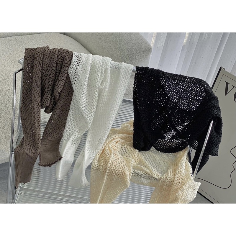 Áo khoác cardigan len lưới