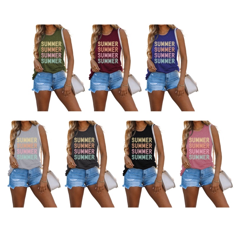 Áo Tank Top Sát Nách In Chữ Thời Trang Mùa Hè Cho Nữ