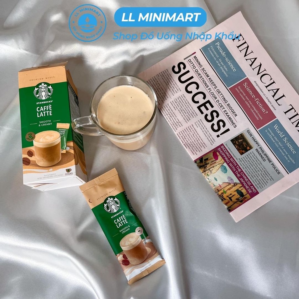 COMBO 2 Hộp Cà Phê Hòa Tan Starbucks Latte Hộp 4 Gói x 22G